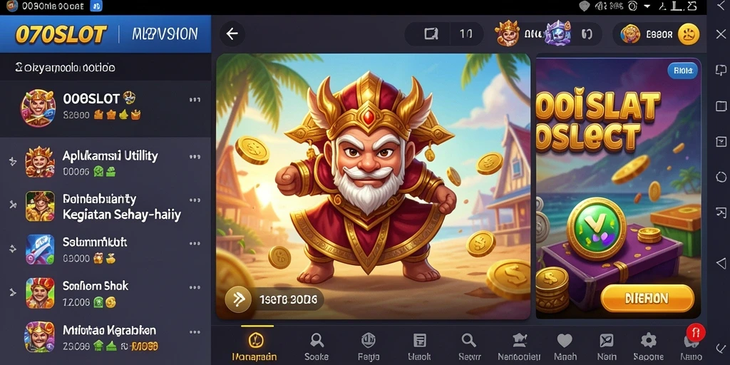 Tampilan antarmuka aplikasi 070SLOT yang sederhana dan efektif.