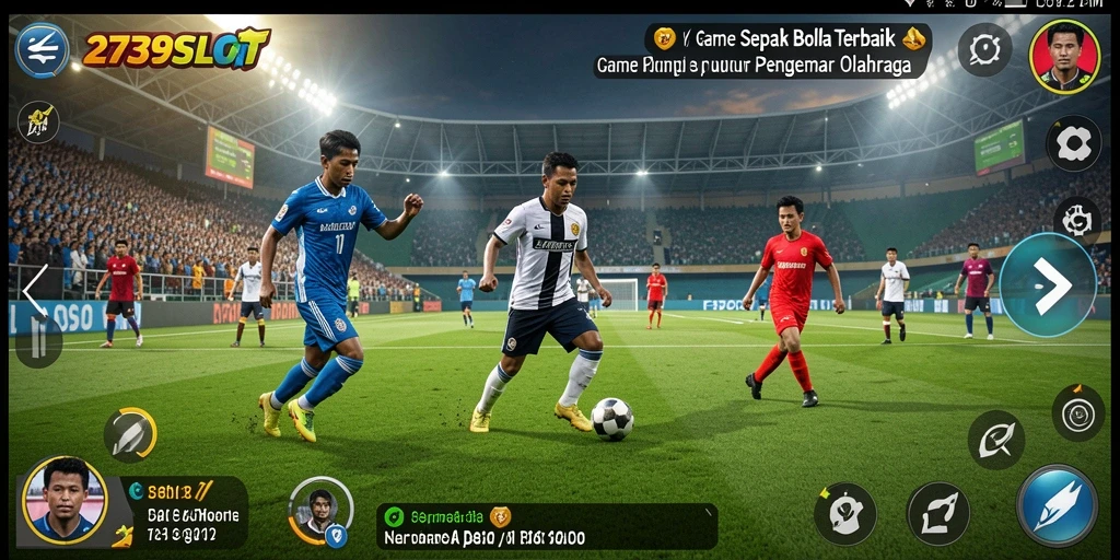 Tampilan gameplay <strong>2739SLOT</strong> yang menampilkan aksi seru di lapangan sepak bola.