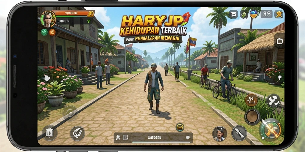 Tampilan gameplay HARAPJP dengan interaksi karakter yang menyenangkan.